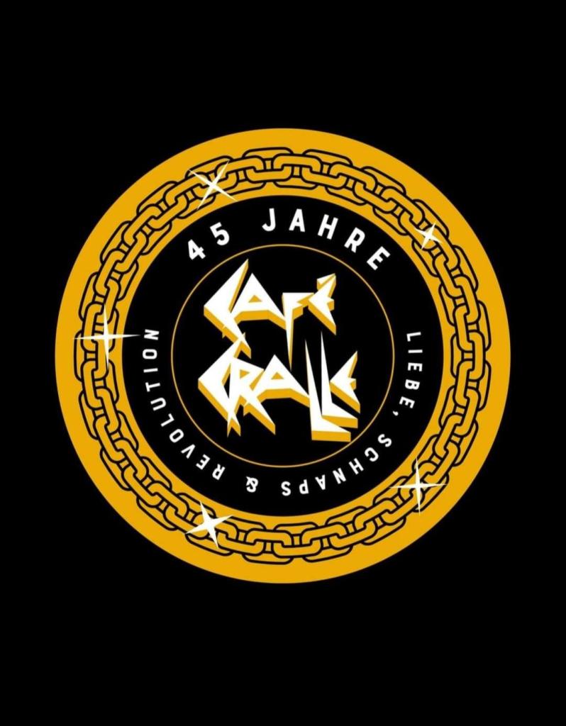 Cralle Logo umgeben von einem Ring aus Goldkette